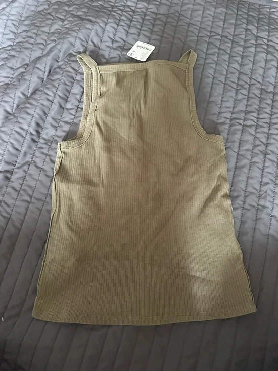 We The Free Ribbed Tank Top in Olive Green - Picture 2 of 3